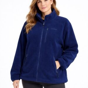 L.L.Bean Full Zip Fleece Jacket Women’s XL Blue Outdoor Hiking Warm